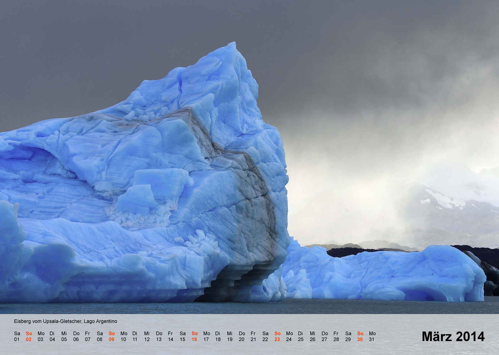 Eisberg | Upsala-Gletscher | Lago Argentino | Argentinien | Kalender 2014 - März