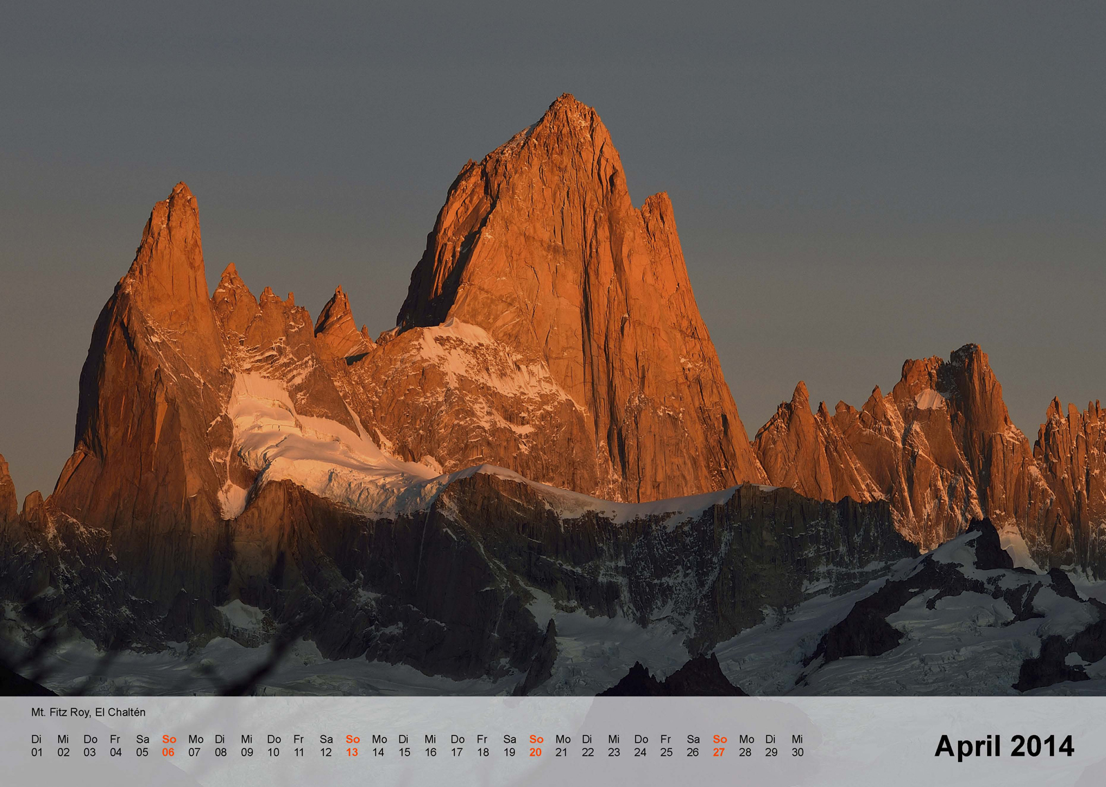 Mt. Fitz Roy | El Chaltén | Argentinien | Kalender 2014 - April