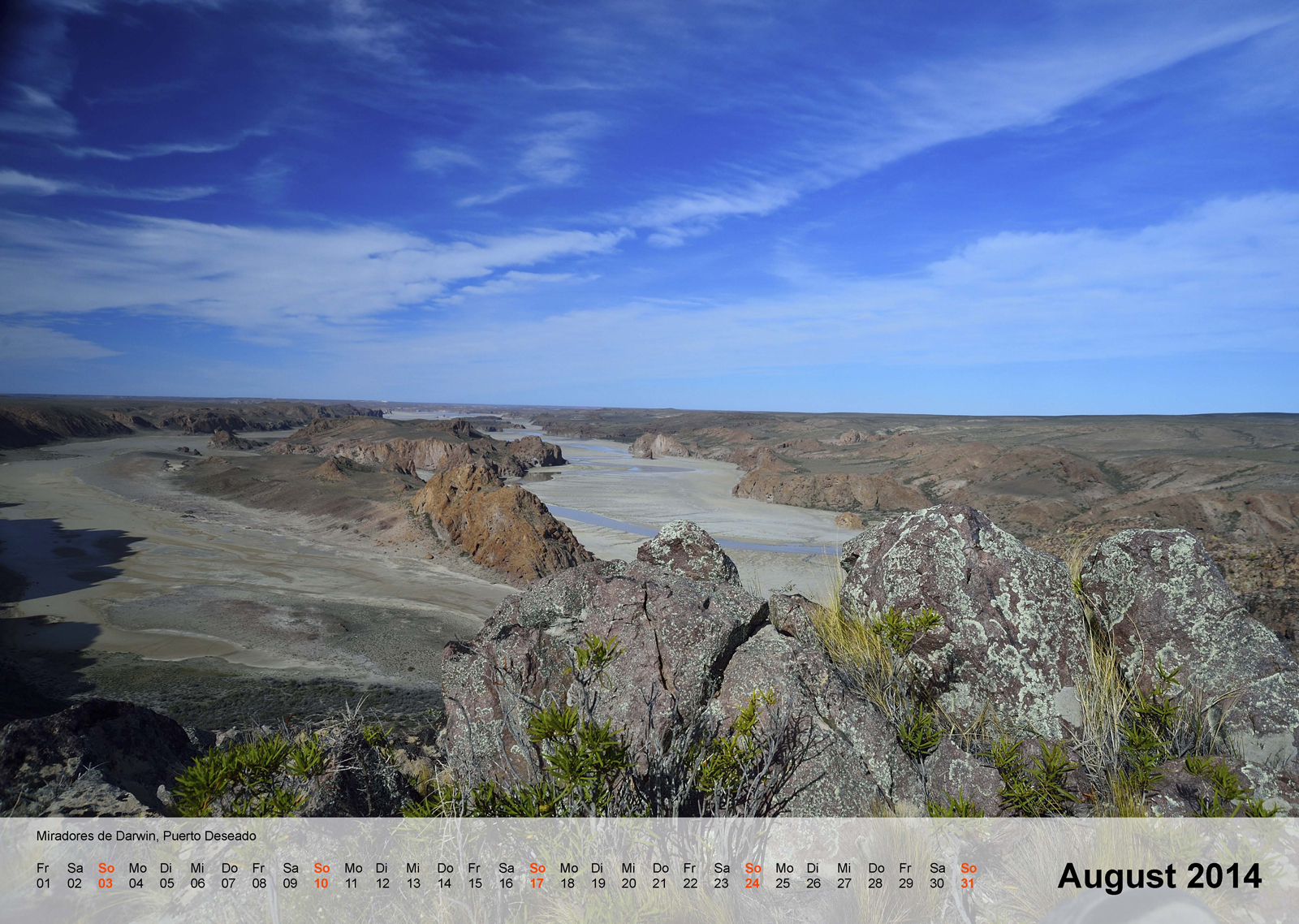 Miradores de Darwin | Puerto Deseado | Argentinien | Kalender 2014 - August