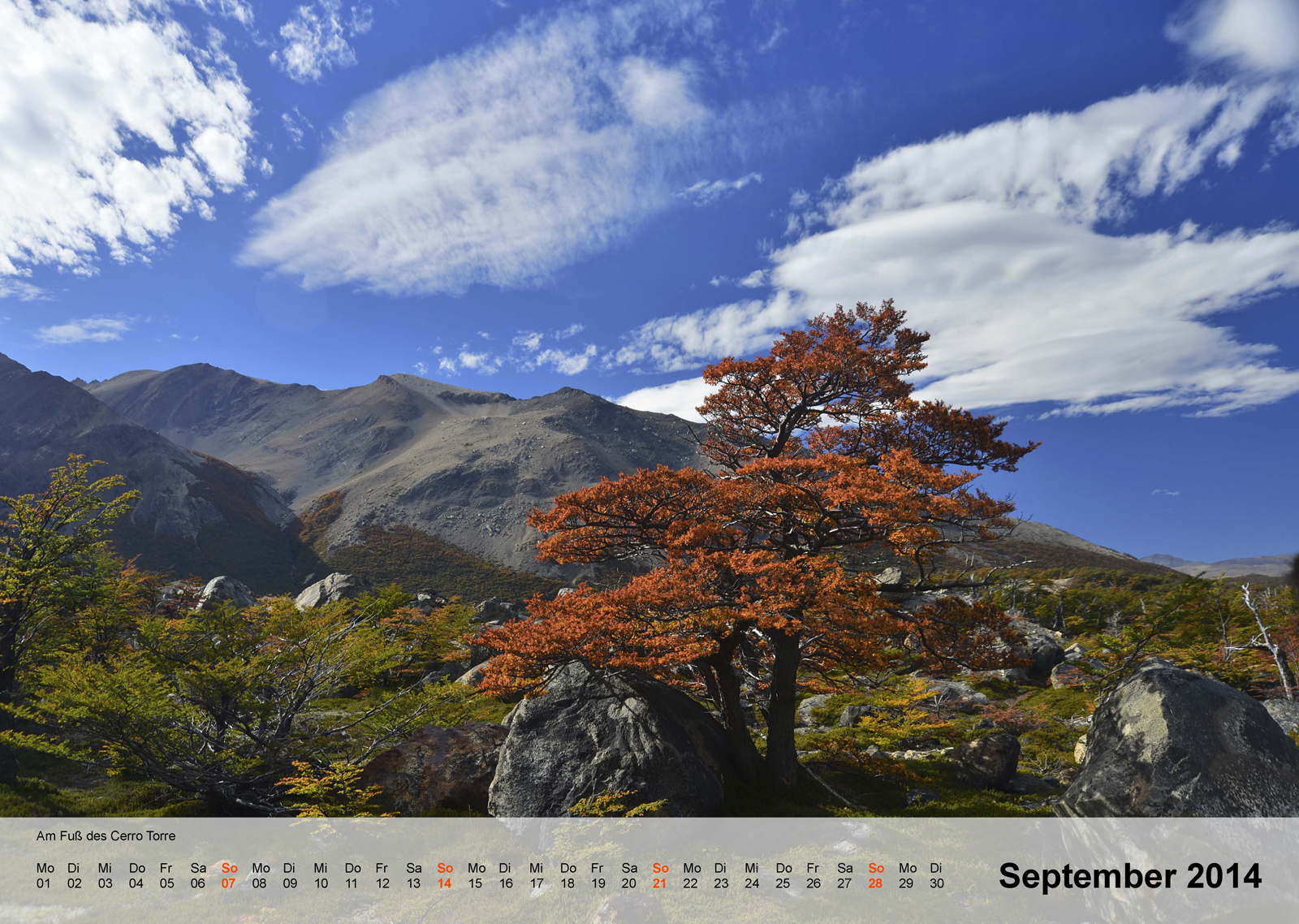Am Fuß des Cerro Torre | Argentinien | Kalender 2014 - September