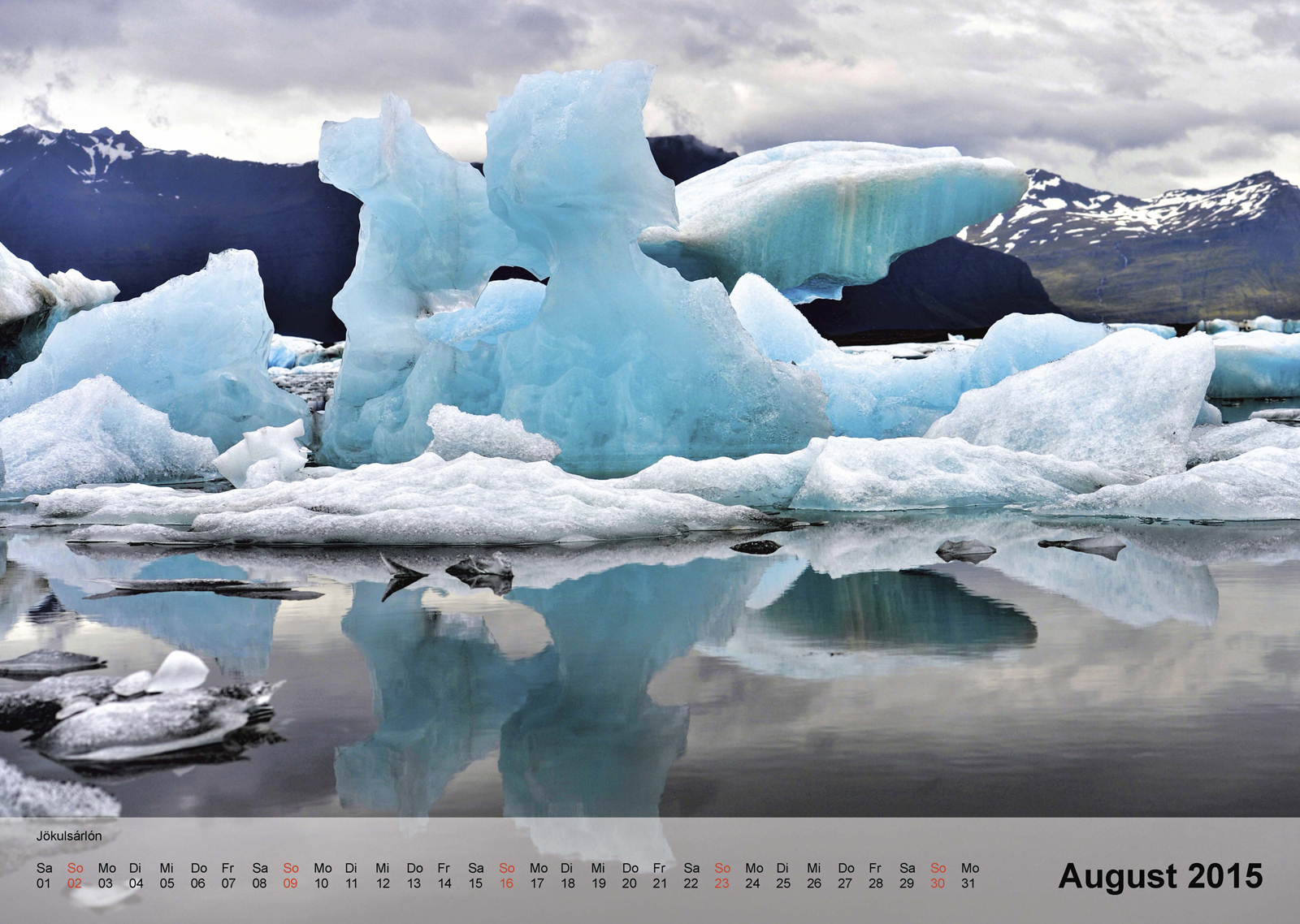 Jökulsárlón | Island | Kalender 2015 - August