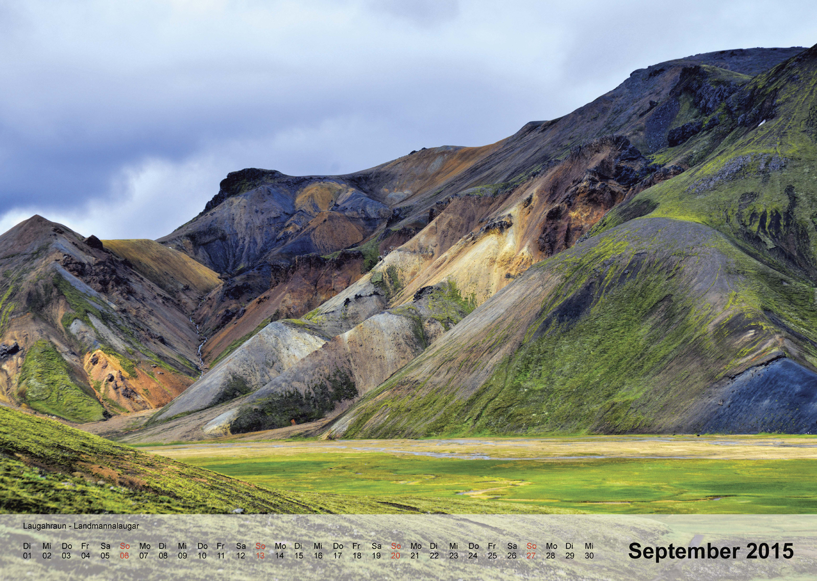 Laugahraun | Landmannalaugar | Island | Kalender 2015 - September