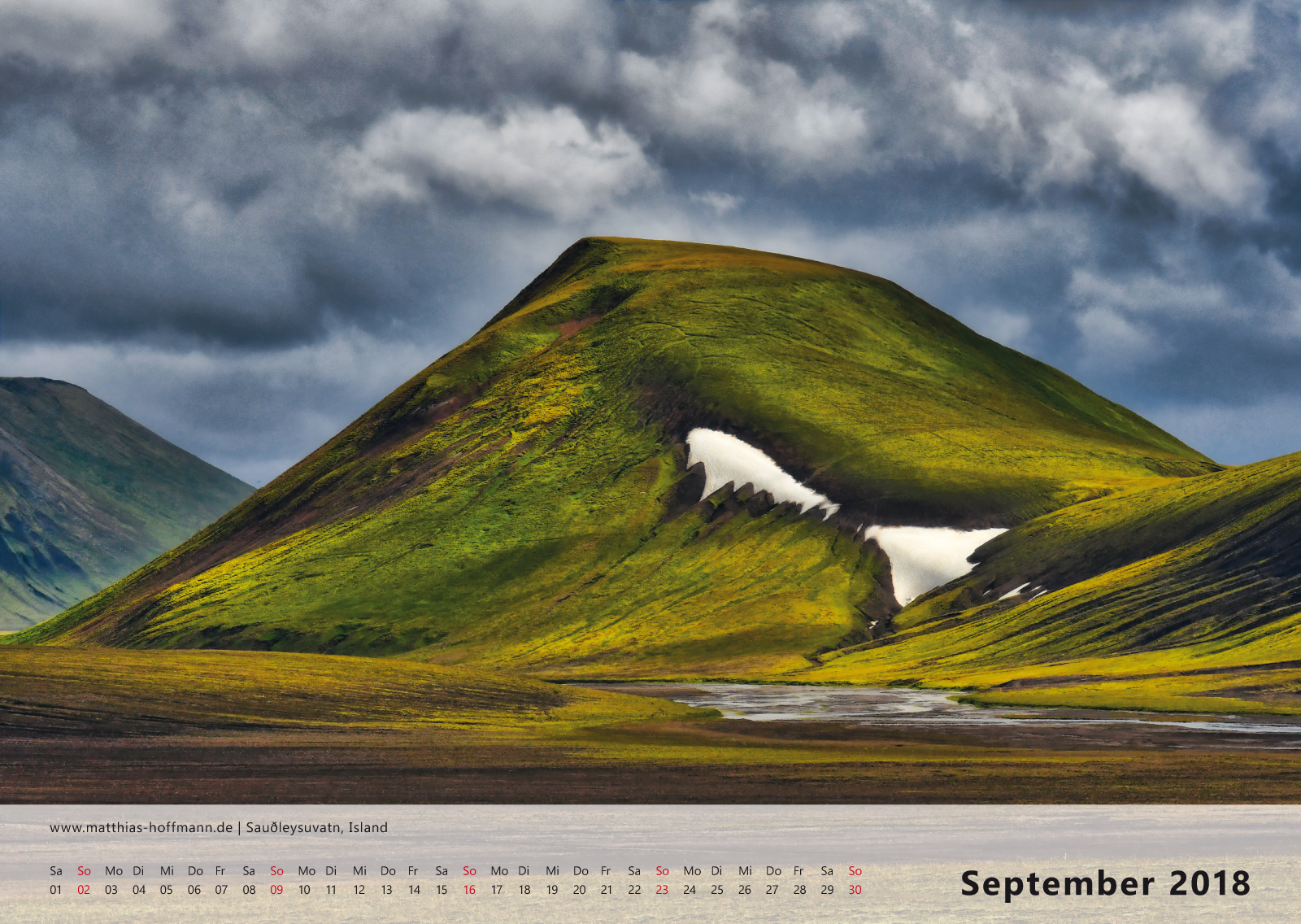 Sauðleysuvatn, Island | Kalender 2018 - September